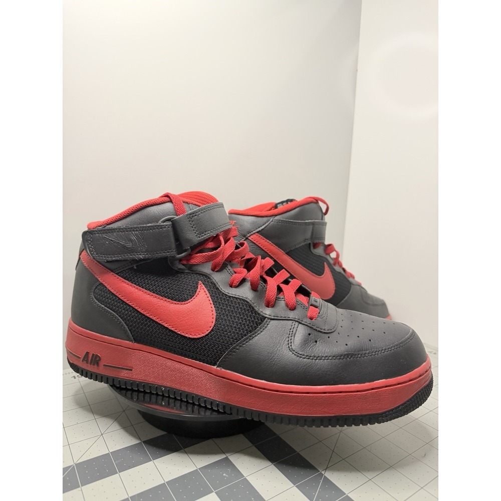 Nike Air Force 1 Mid High iD By You Black Red Mens Shoes Size 13